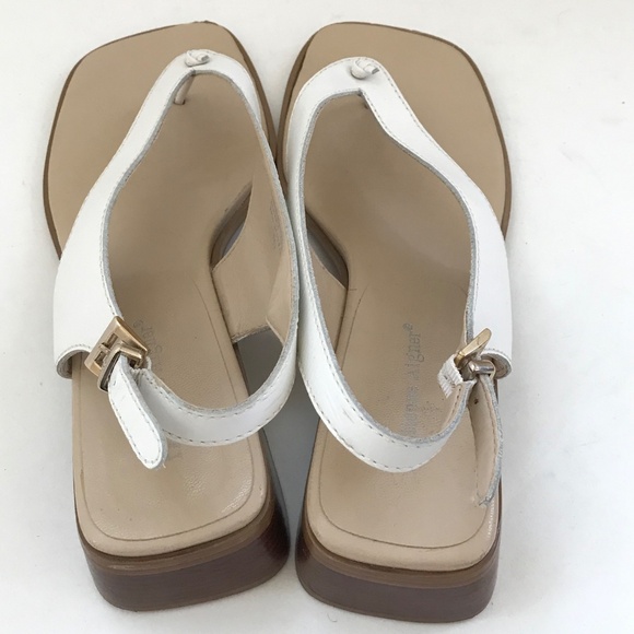 ETIENNE AIGNER Leather Sandals Low Block Heel Slingback Slip On Women’s Size 7.5 - Picture 9 of 16